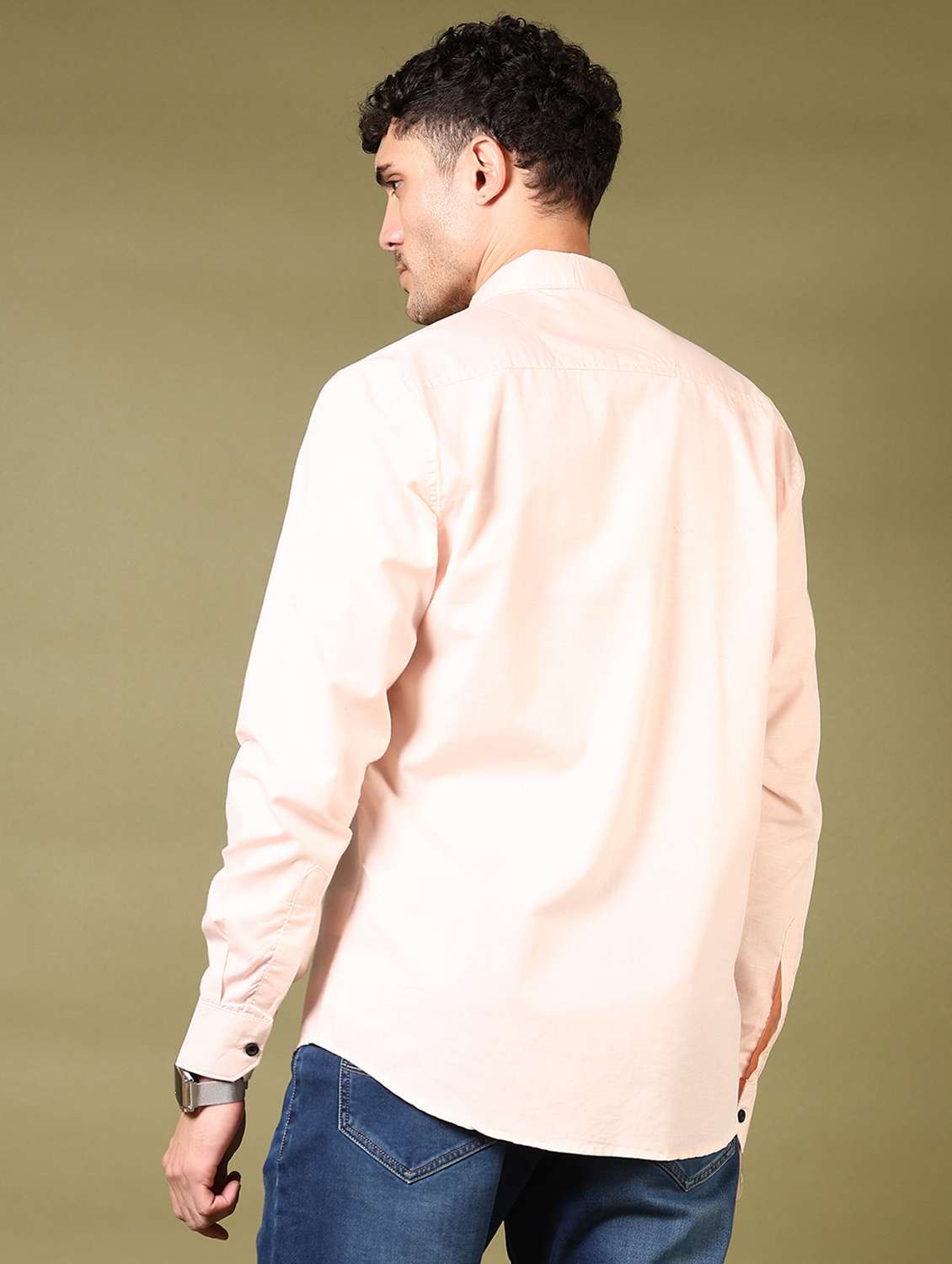 men solid long sleeve casual shirt - 21717861 -  Standard Image - 3