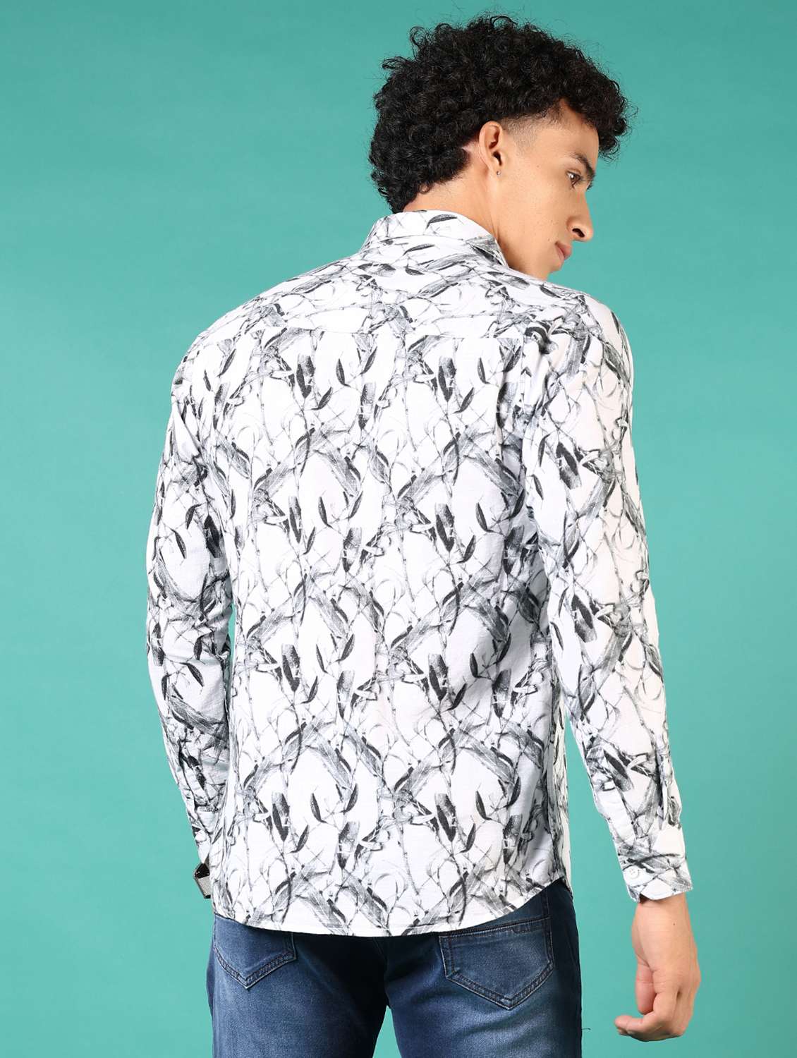 men printed long sleeve casual shirt - 21717867 -  Standard Image - 3
