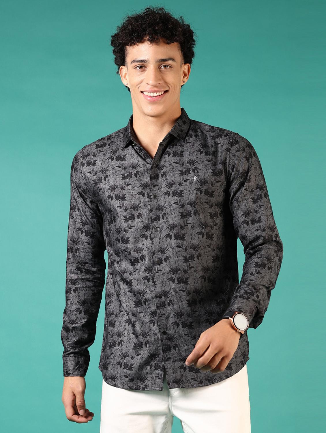 men printed long sleeve casual shirt - 21717878 -  Zoom Image - 0