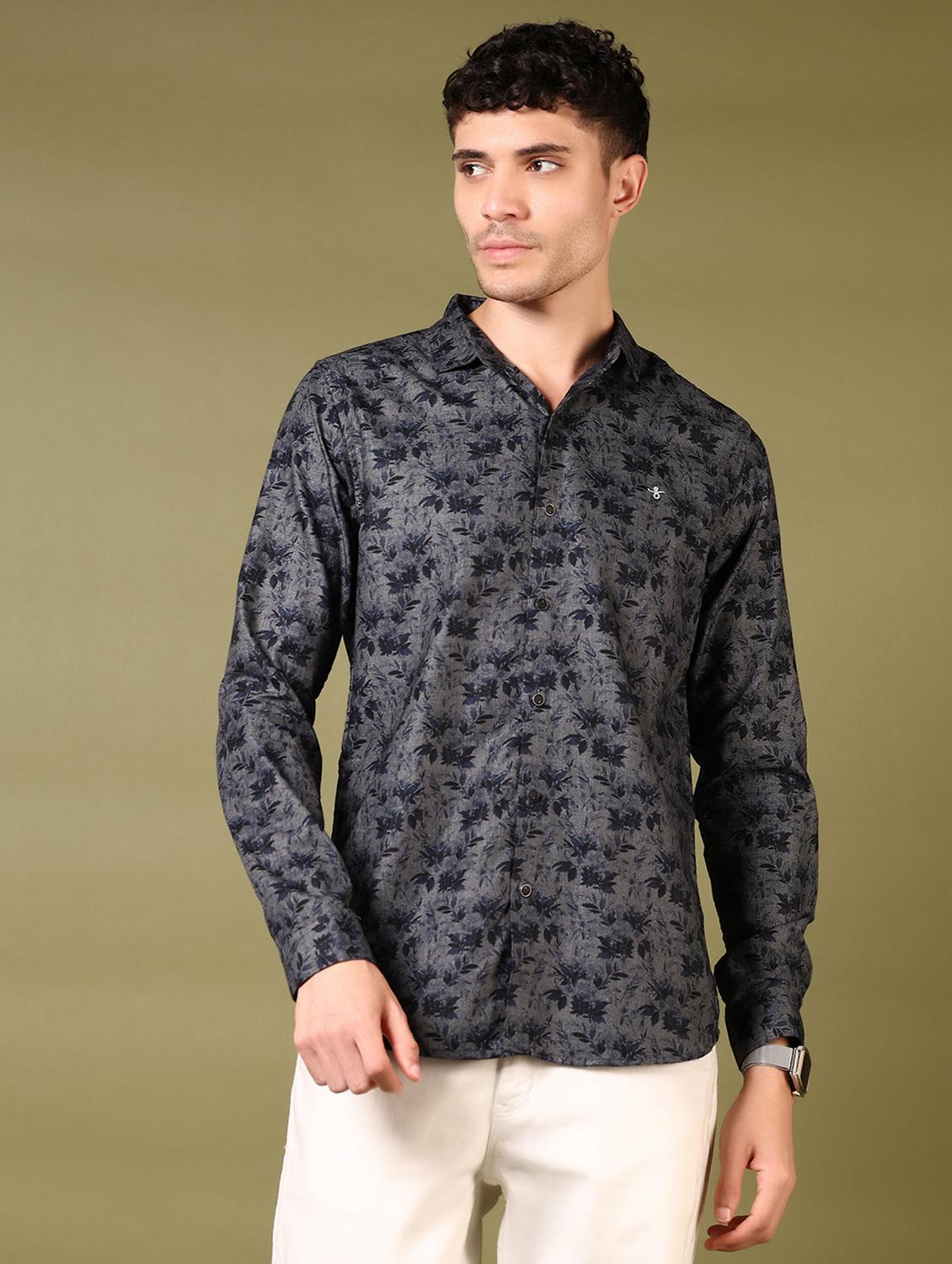 men printed long sleeve casual shirt - 21717879 - Zoom Image - 0