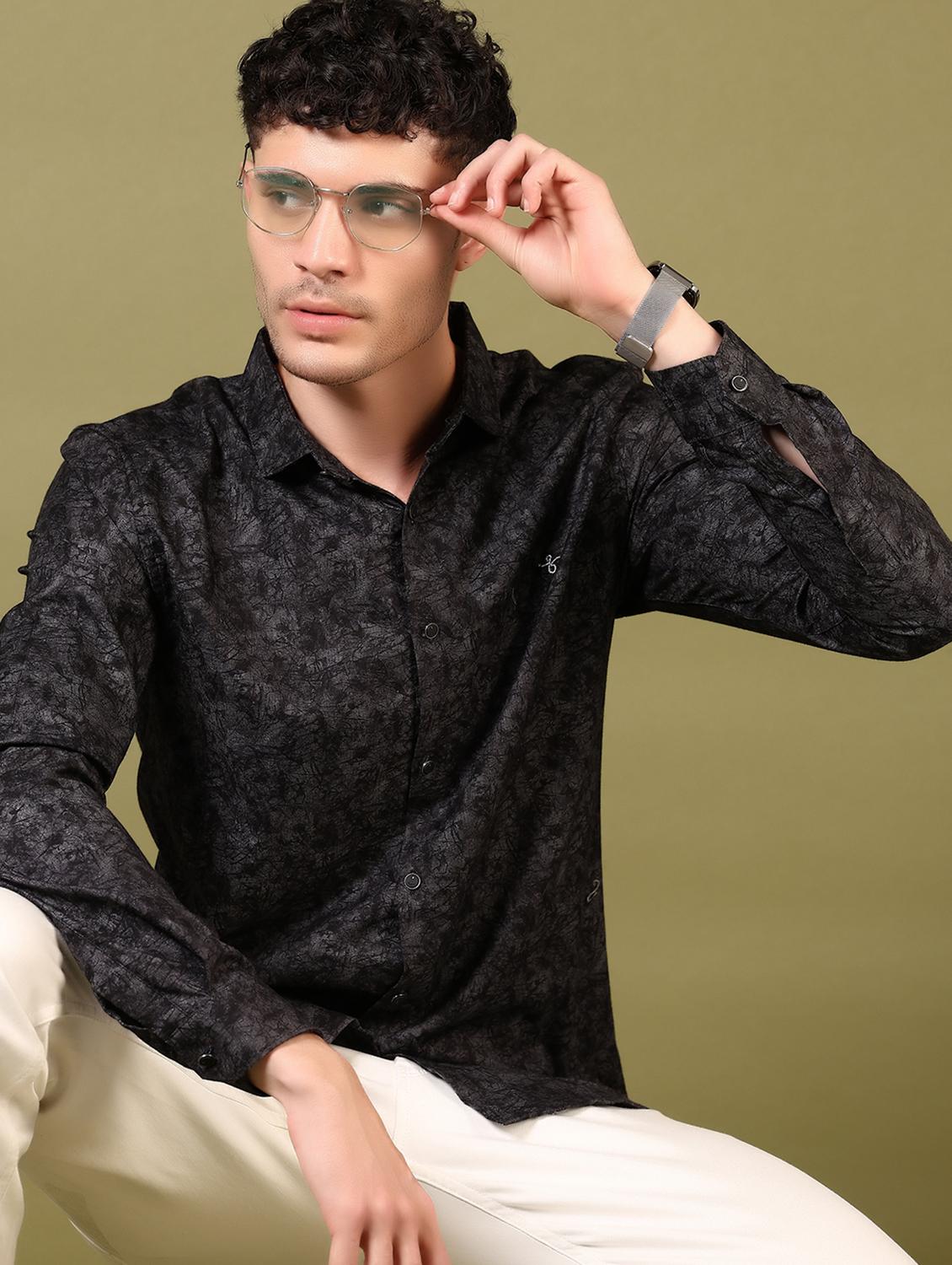 men printed long sleeve casual shirt - 21717880 - Standard Image - 3