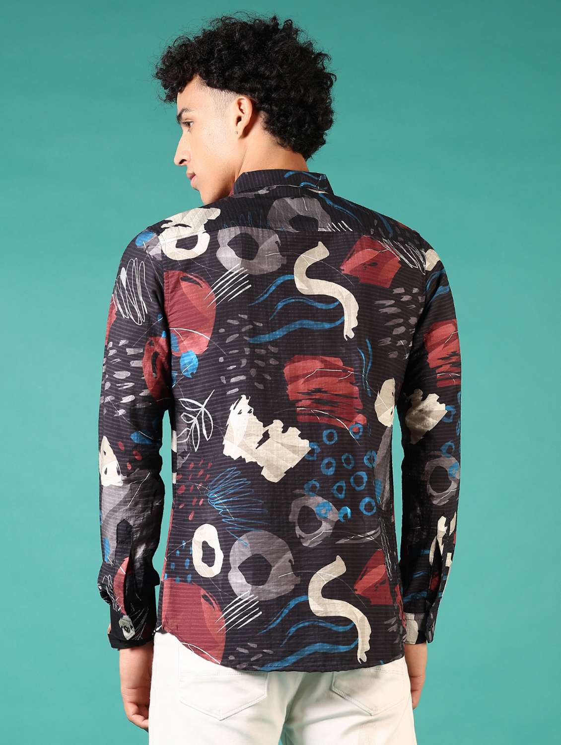 men printed long sleeve casual shirt - 21717882 -  Standard Image - 3