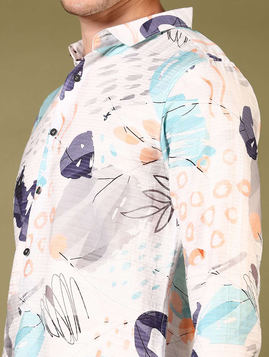 men printed long sleeve casual shirt - 21717884 -  Standard Image - 5