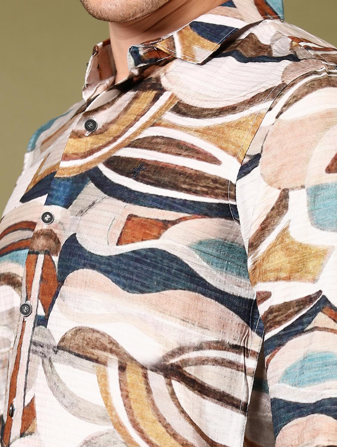 men printed long sleeve casual shirt - 21717885 - Standard Image - 5