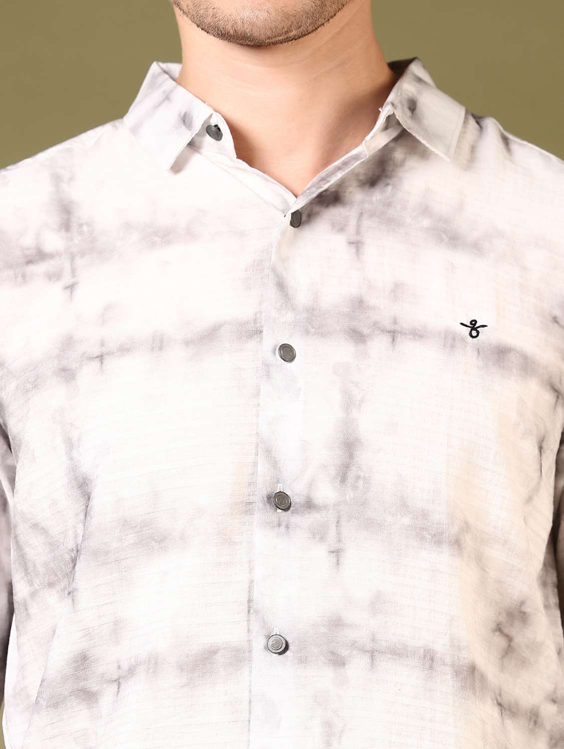 men tie & dye long sleeve casual shirt - 21717887 -  Standard Image - 5