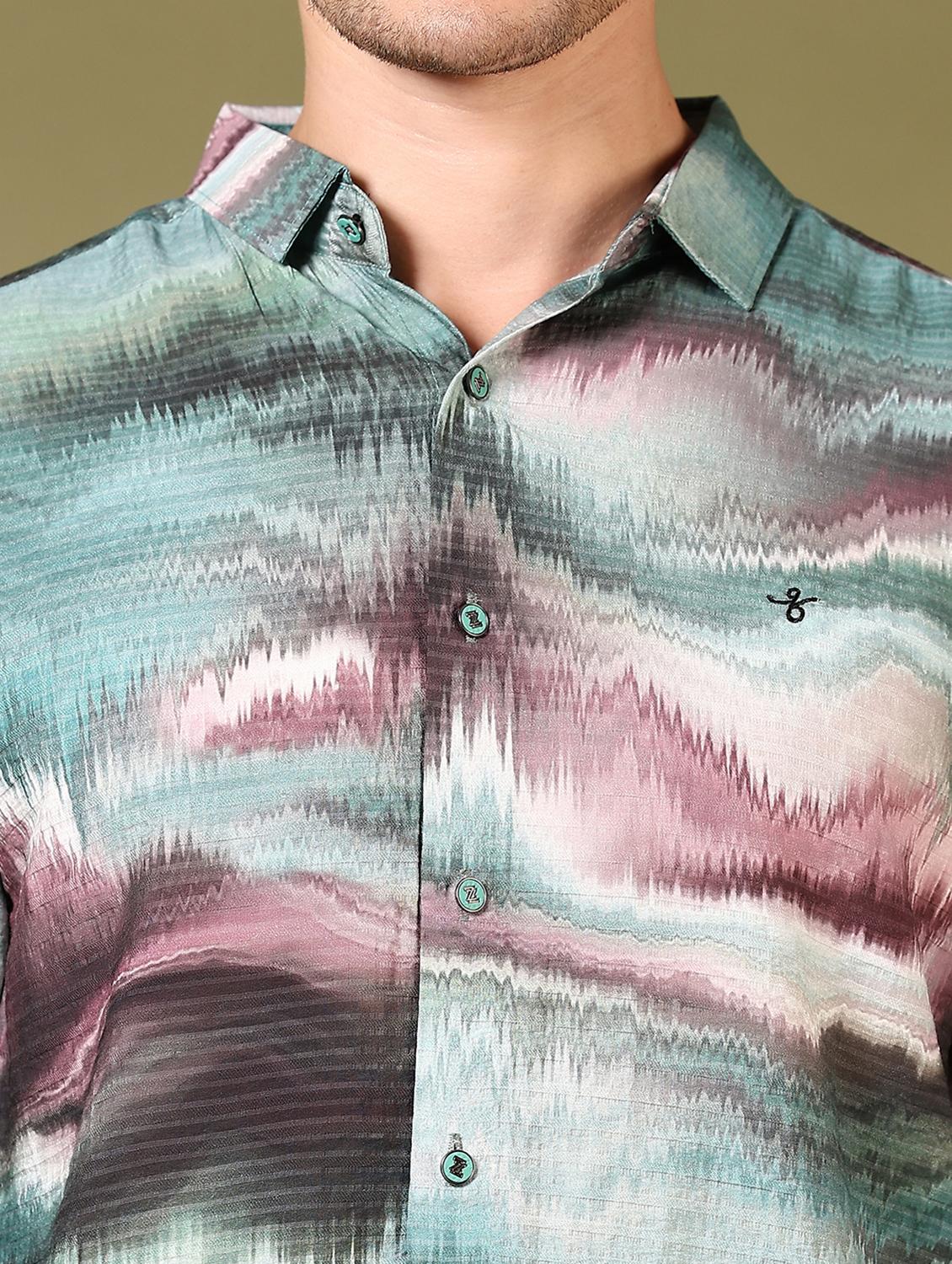 men printed long sleeve casual shirt - 21717888 - Standard Image - 5