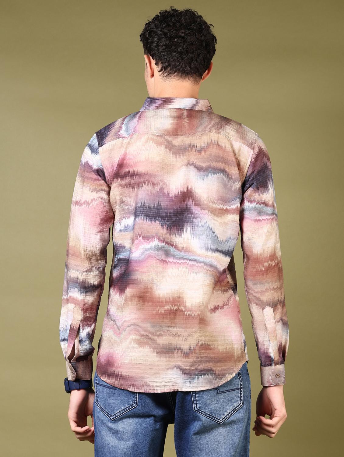 men printed long sleeve casual shirt - 21717889 - Standard Image - 3
