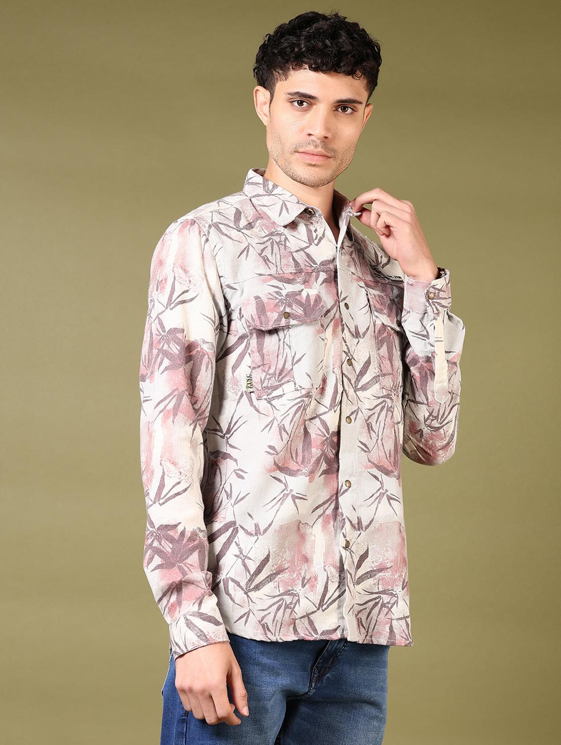 men printed long sleeve casual shirt - 21717890 -  Zoom Image - 0