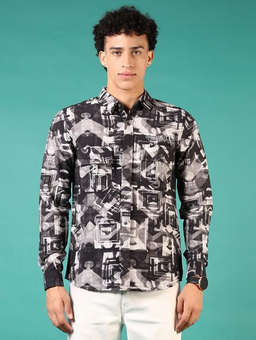 men printed long sleeve casual shirt - 21717892 -  Standard Image - 0