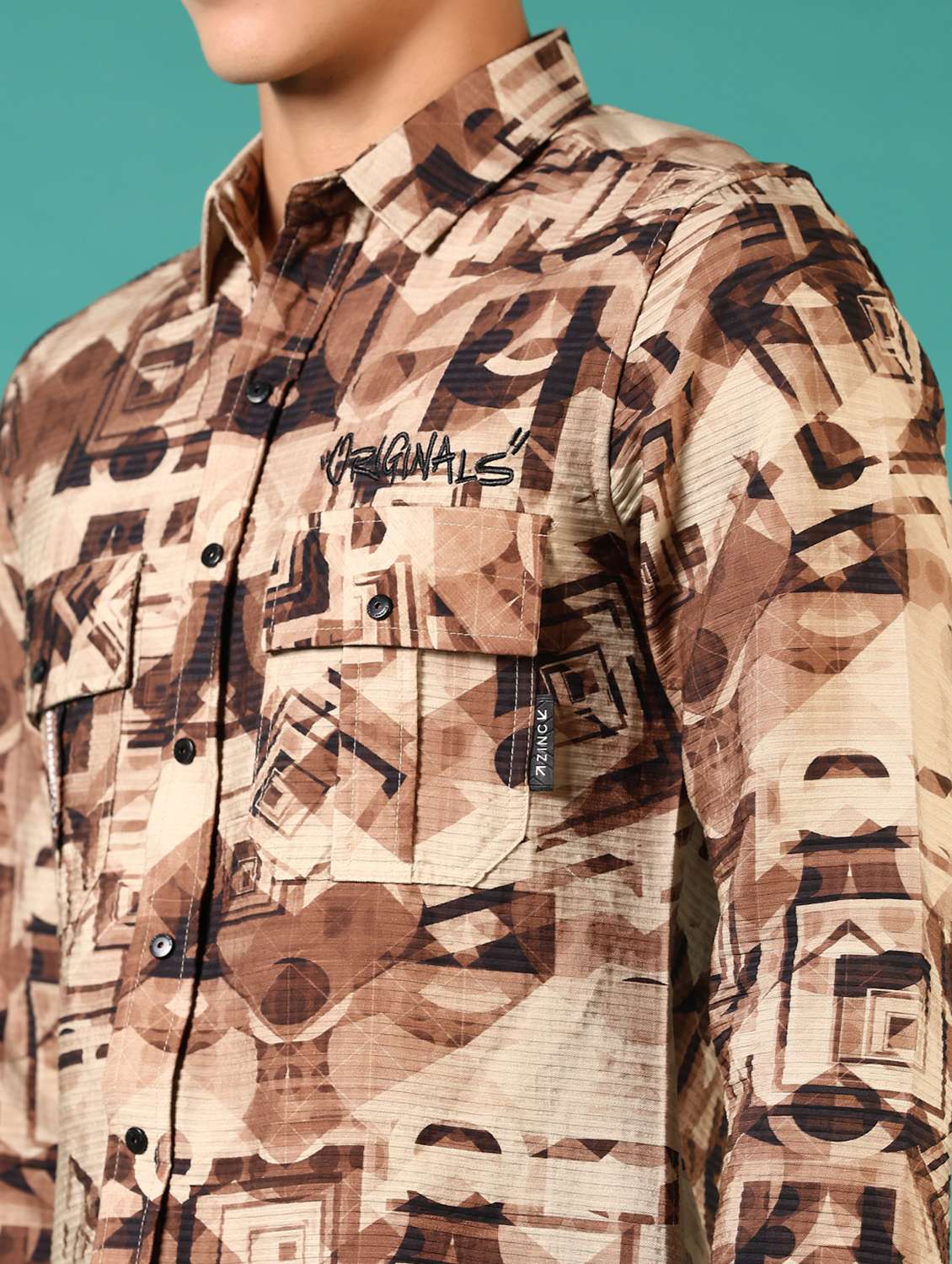 men printed long sleeve casual shirt - 21717893 -  Standard Image - 5