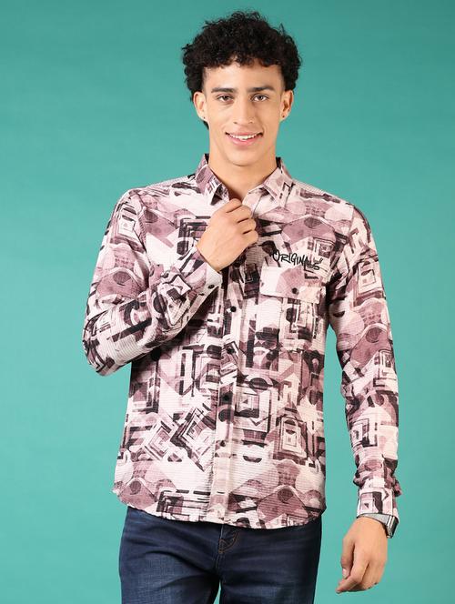 men printed long sleeve casual shirt - 21717895 -  Standard Image - 0