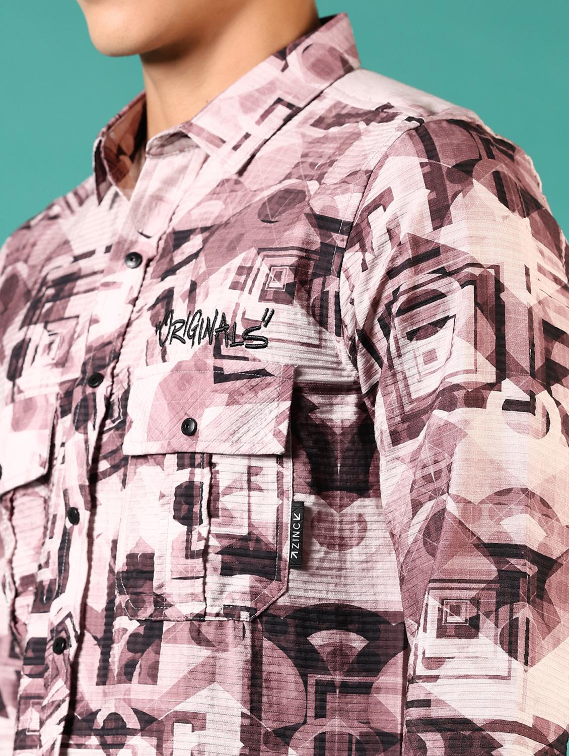men printed long sleeve casual shirt - 21717895 - Standard Image - 5