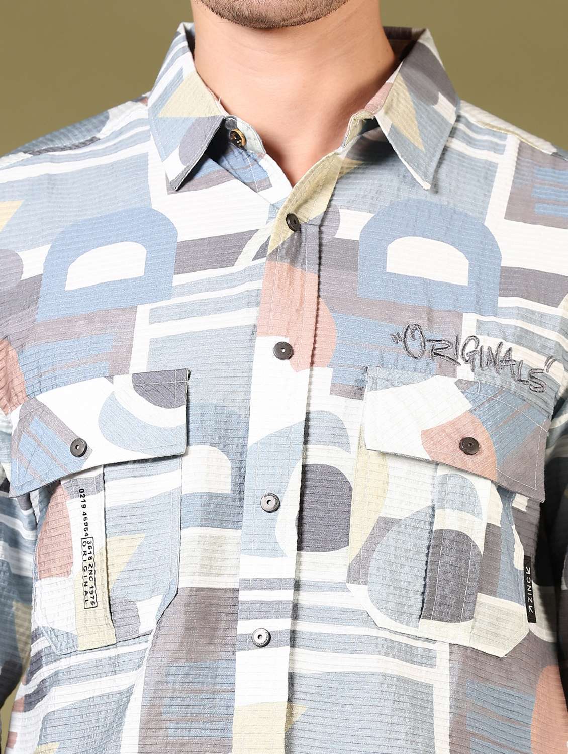 men printed long sleeve casual shirt - 21717896 -  Standard Image - 5