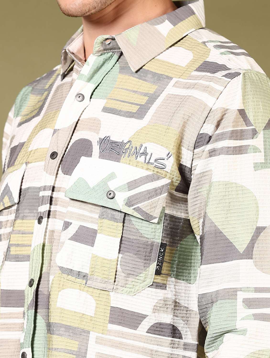 men printed long sleeve casual shirt - 21717897 -  Standard Image - 5