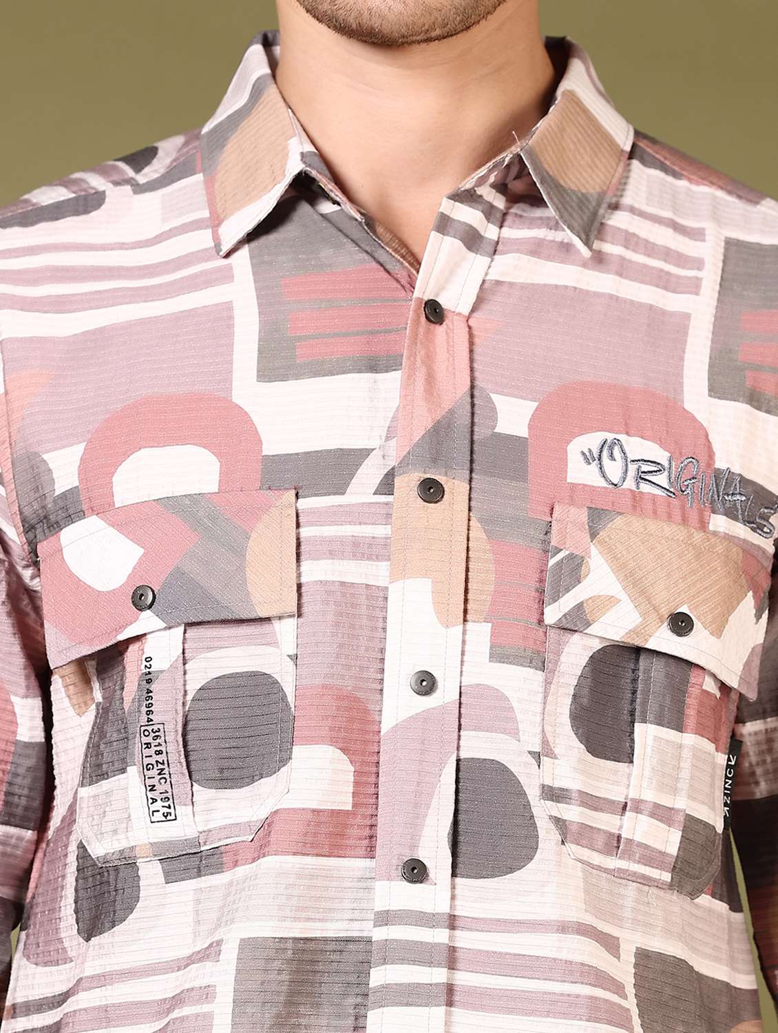 men printed long sleeve casual shirt - 21717898 -  Standard Image - 5