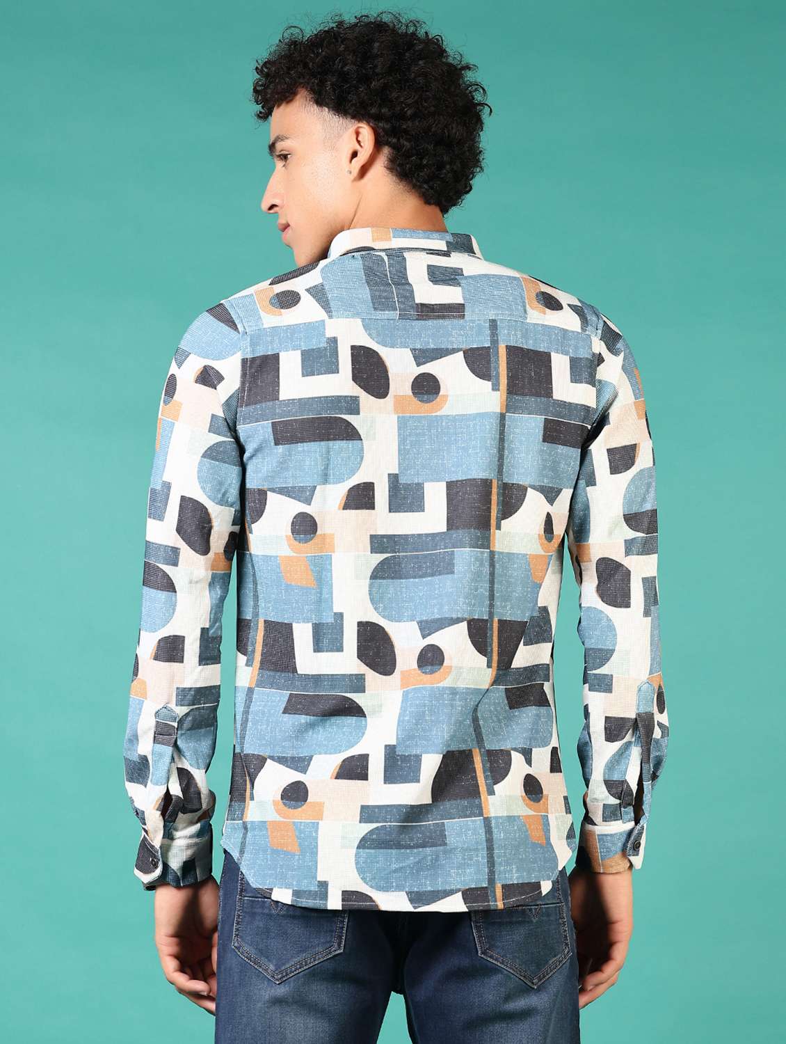 men printed long sleeve casual shirt - 21717902 -  Standard Image - 3