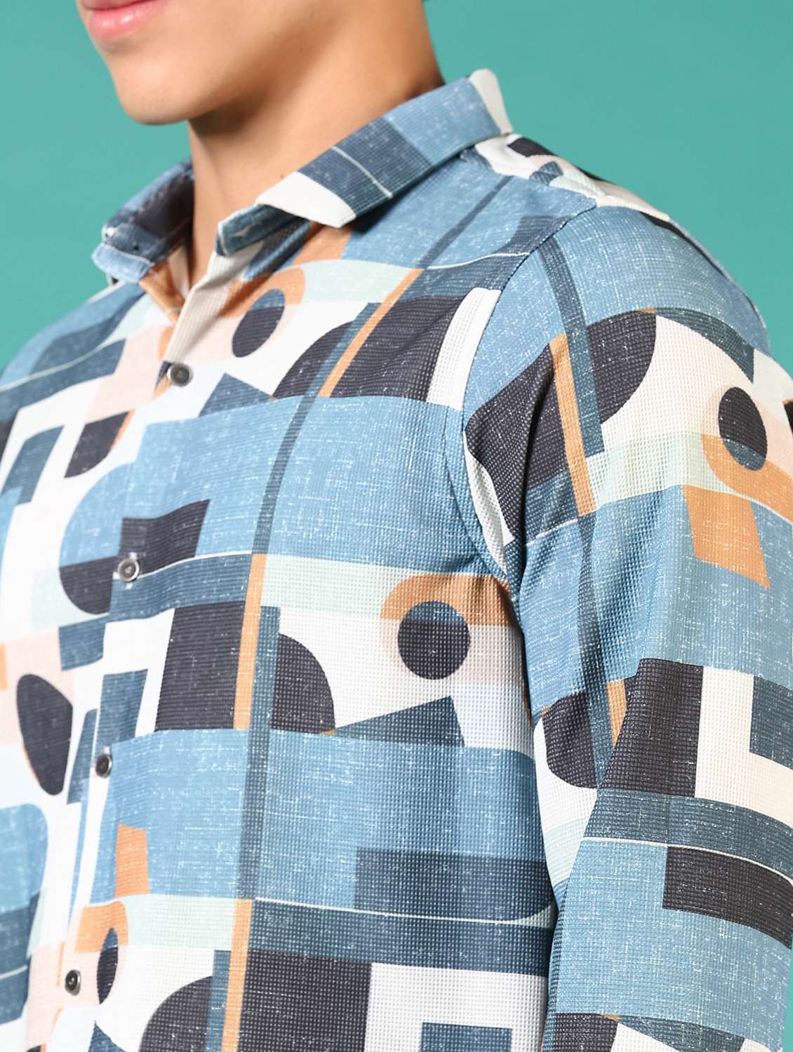 men printed long sleeve casual shirt - 21717902 -  Standard Image - 5