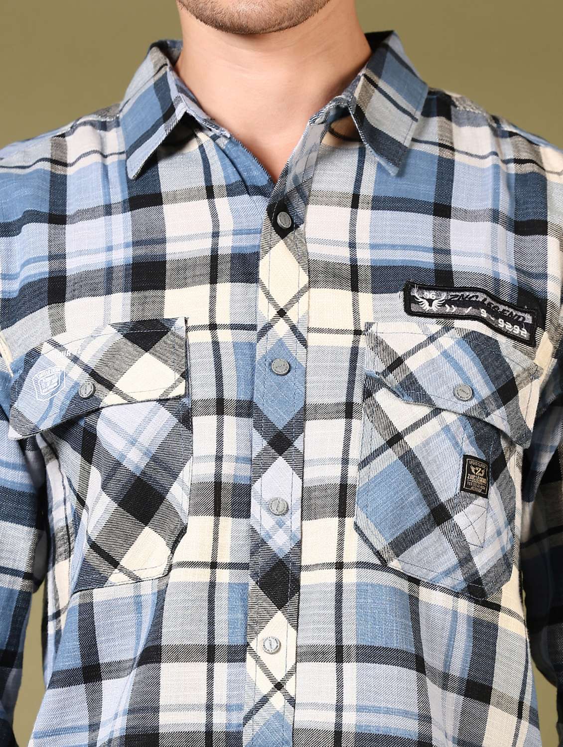 men checks long sleeve casual shirt - 21717904 - Standard Image - 5