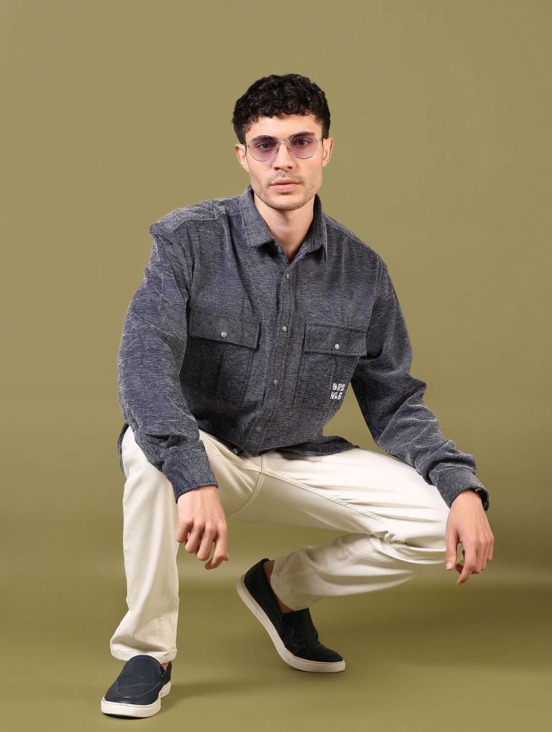 men self design long sleeve casual shirt - 21717934 -  Standard Image - 3