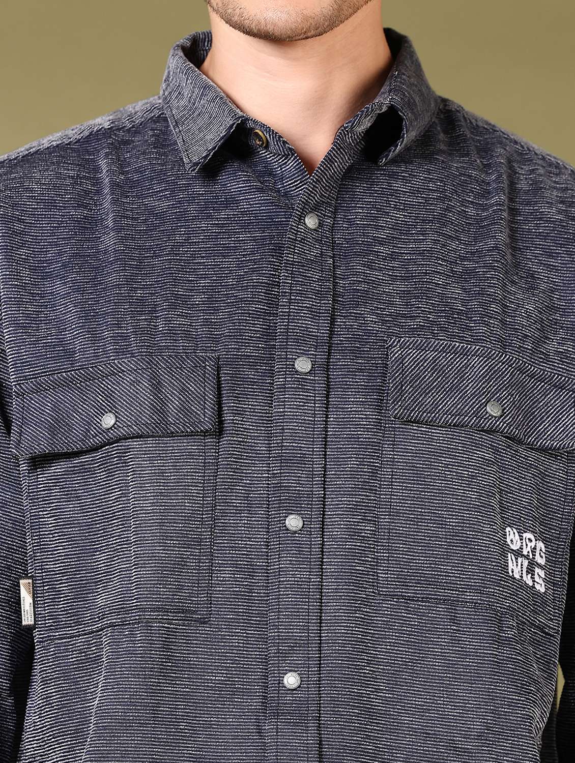 men self design long sleeve casual shirt - 21717934 -  Standard Image - 5