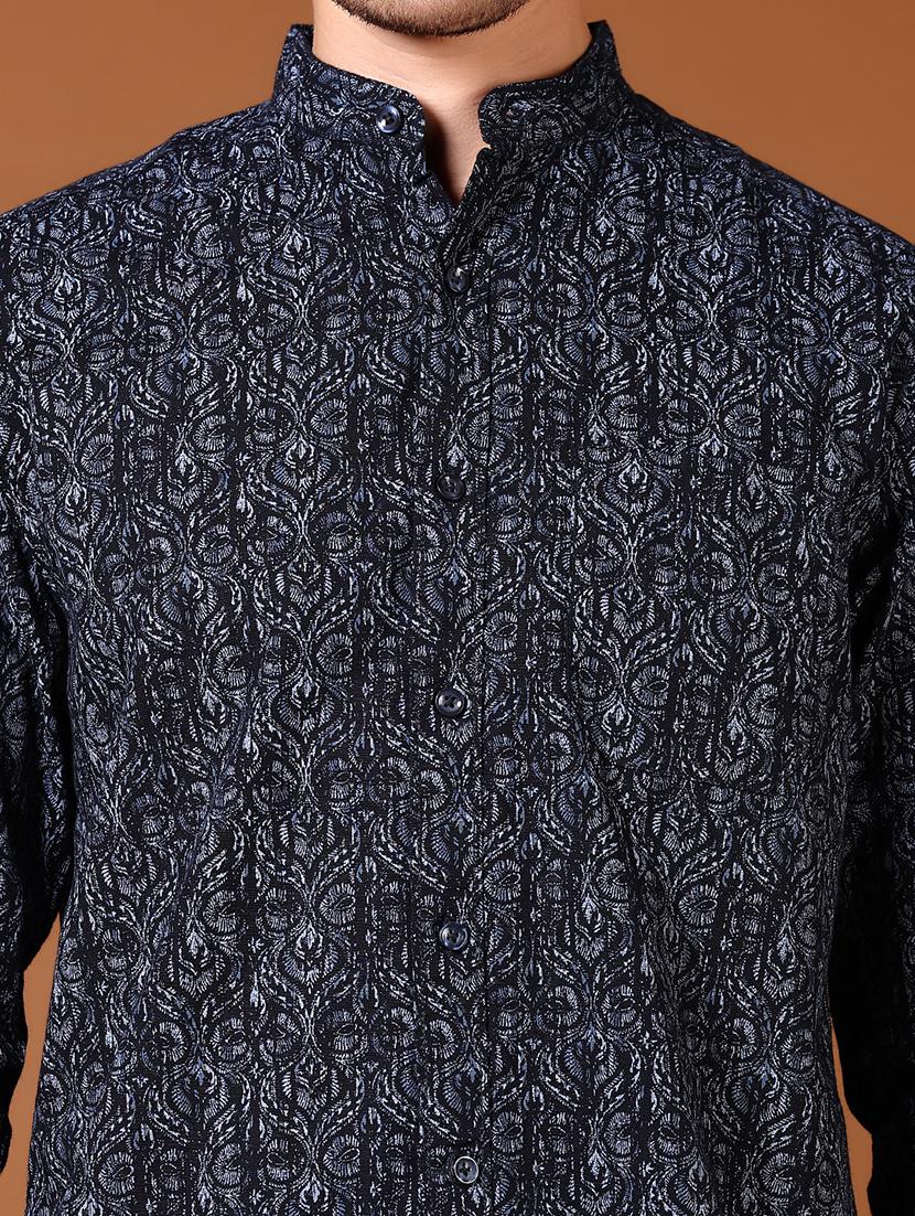 men printed long sleeve casual shirt - 21717936 - Standard Image - 5