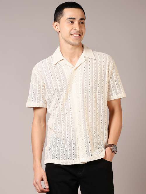 men self design short sleeve casual shirt - 21717941 - Standard Image - 0