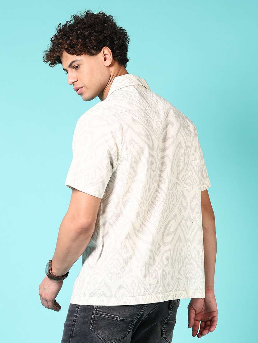 men printed short sleeve casual shirt - 21717945 - Standard Image - 3