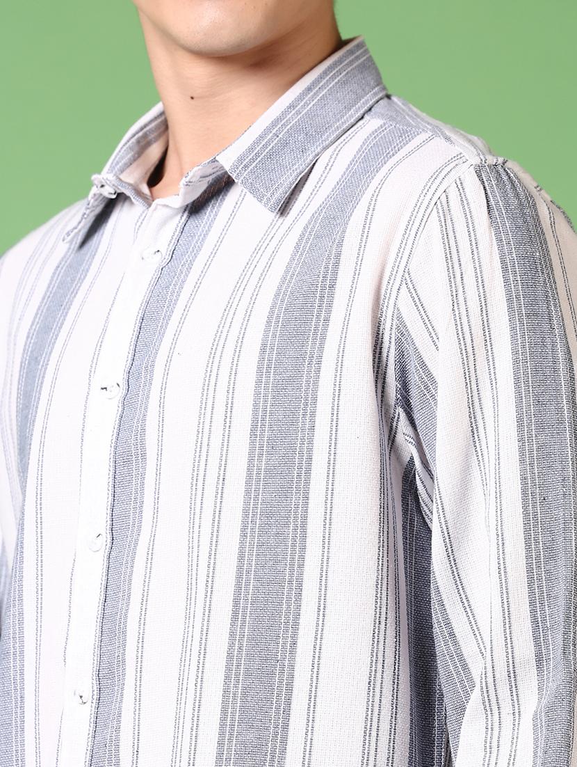 men long sleeves striped casual shirt - 21717948 - Standard Image - 5