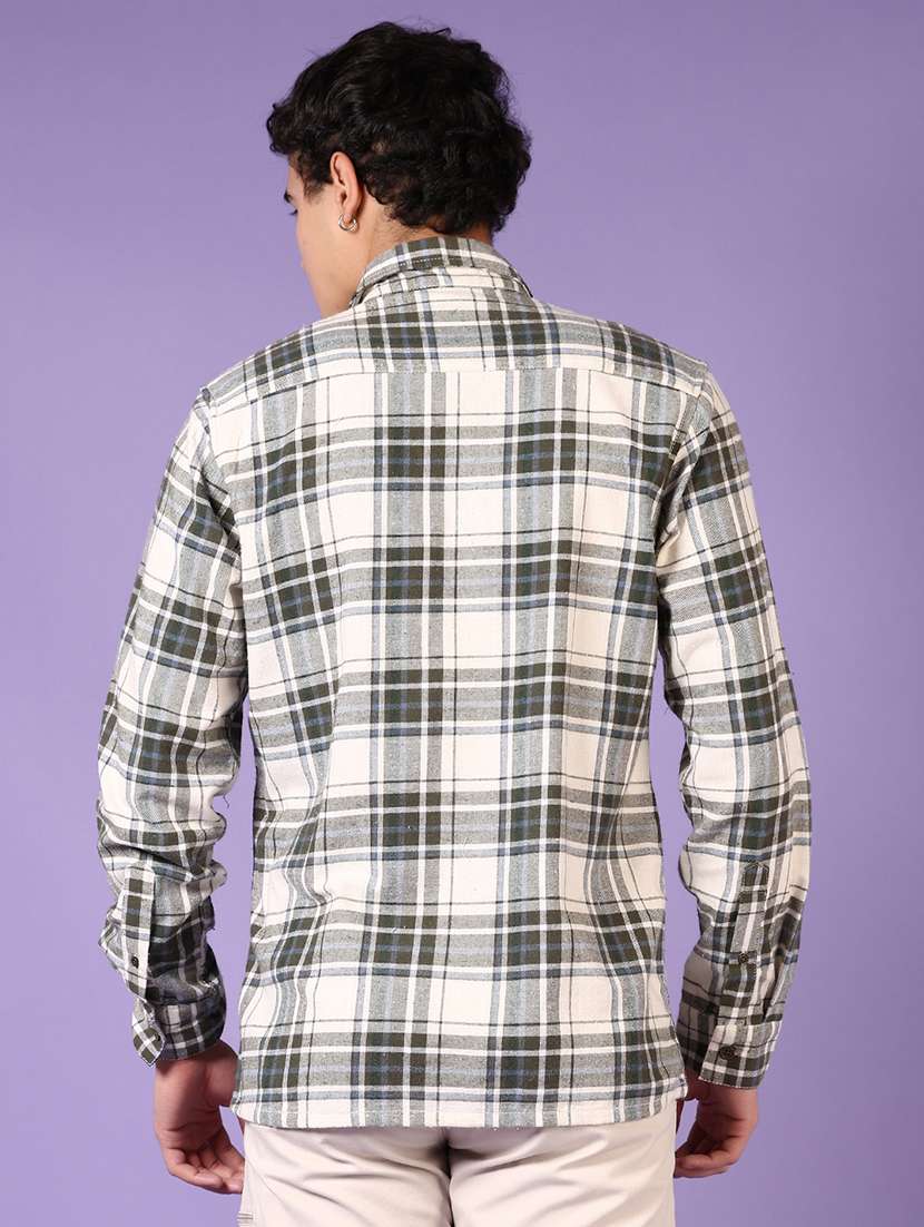 men checkered long sleeve casual shirt - 21717954 -  Standard Image - 3