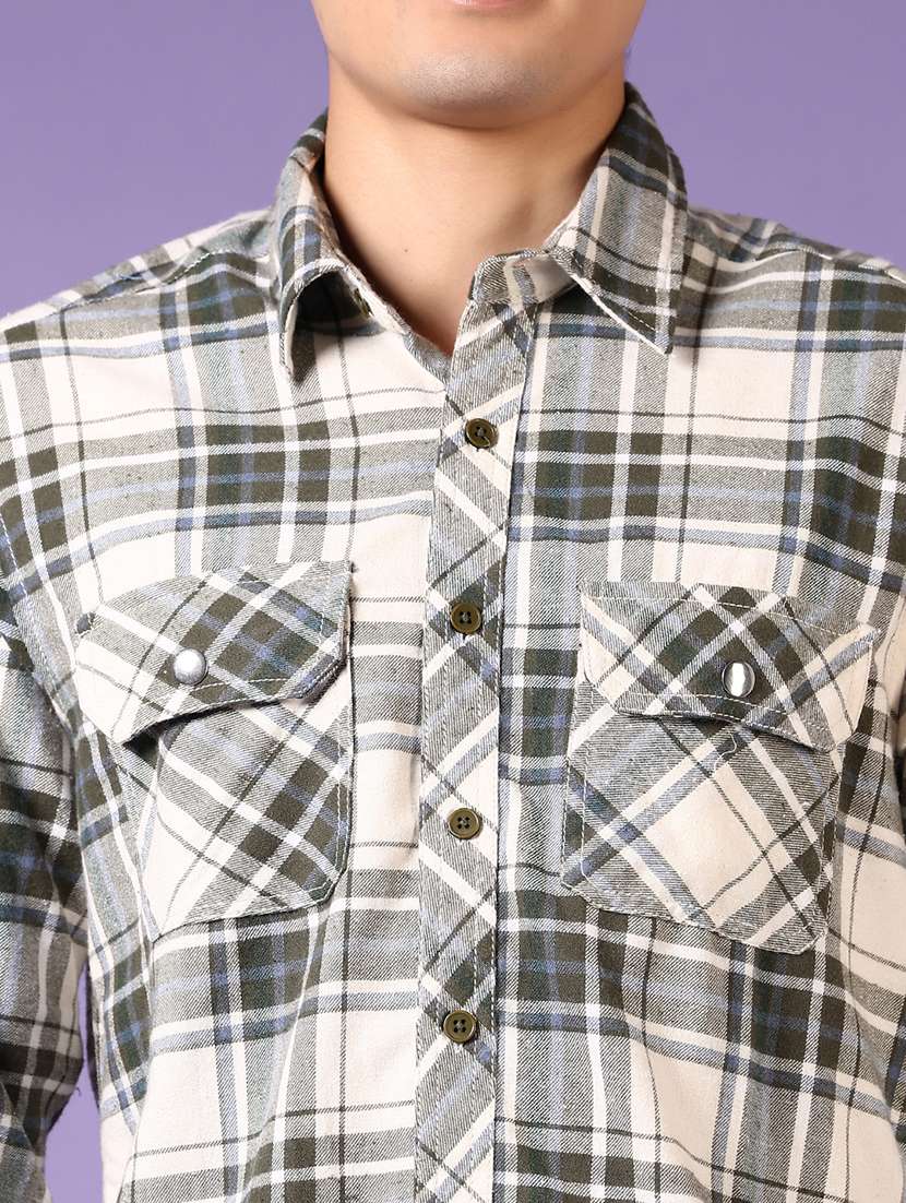 men checkered long sleeve casual shirt - 21717954 -  Standard Image - 5