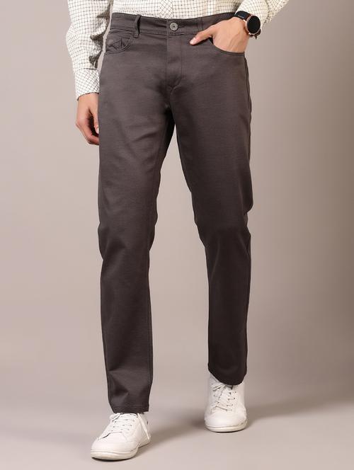grey cotton chinos casual trousers - 21717960 -  Standard Image - 0