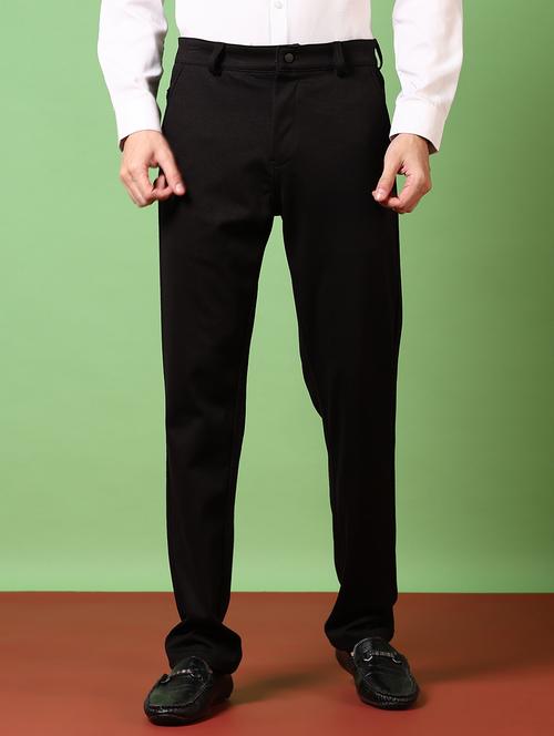 black cotton chinos casual trousers - 21717961 - Standard Image - 0