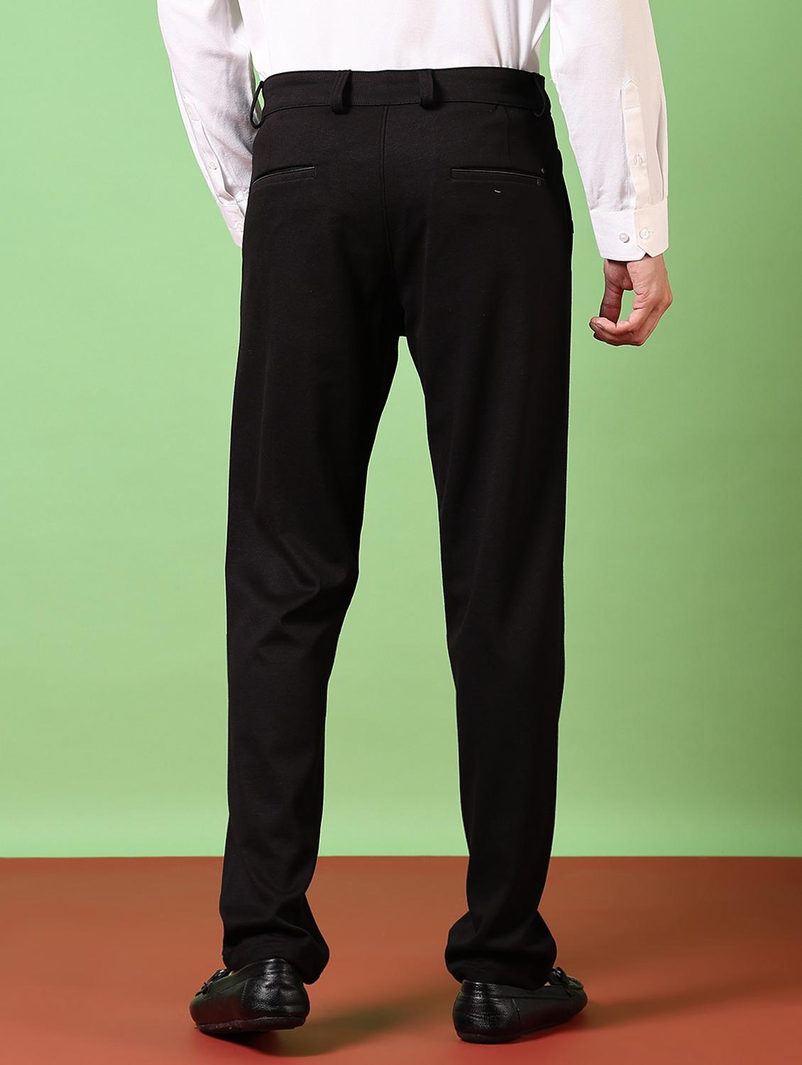 black cotton chinos casual trousers - 21717961 - Standard Image - 3