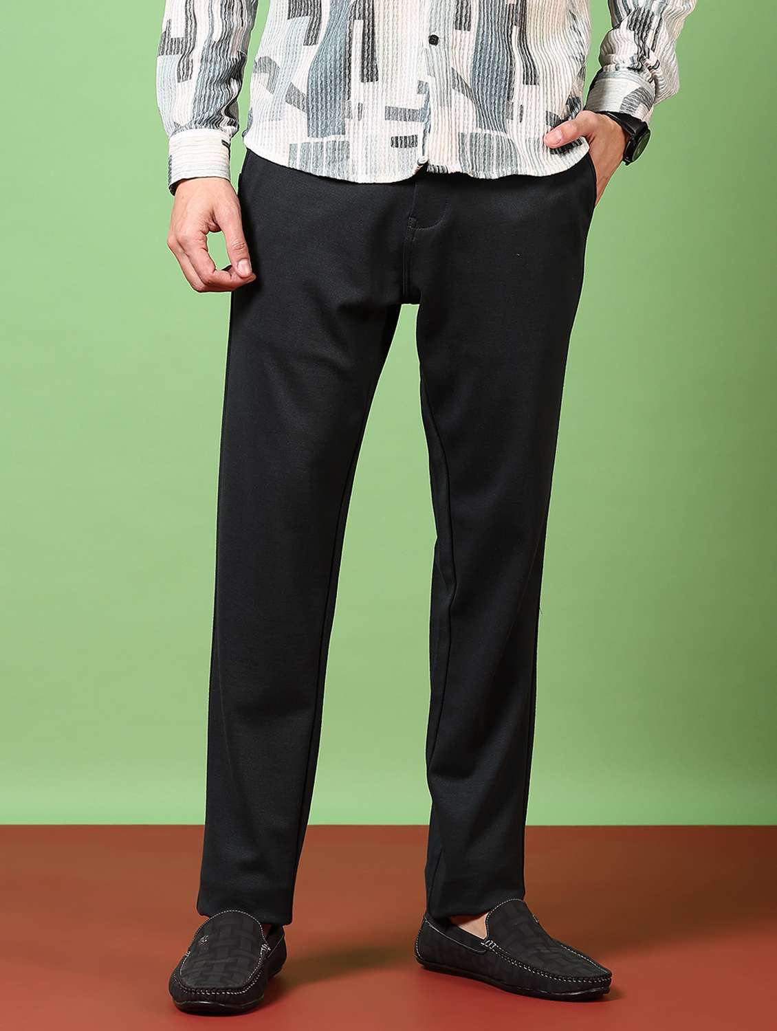 olive cotton chinos casual trousers