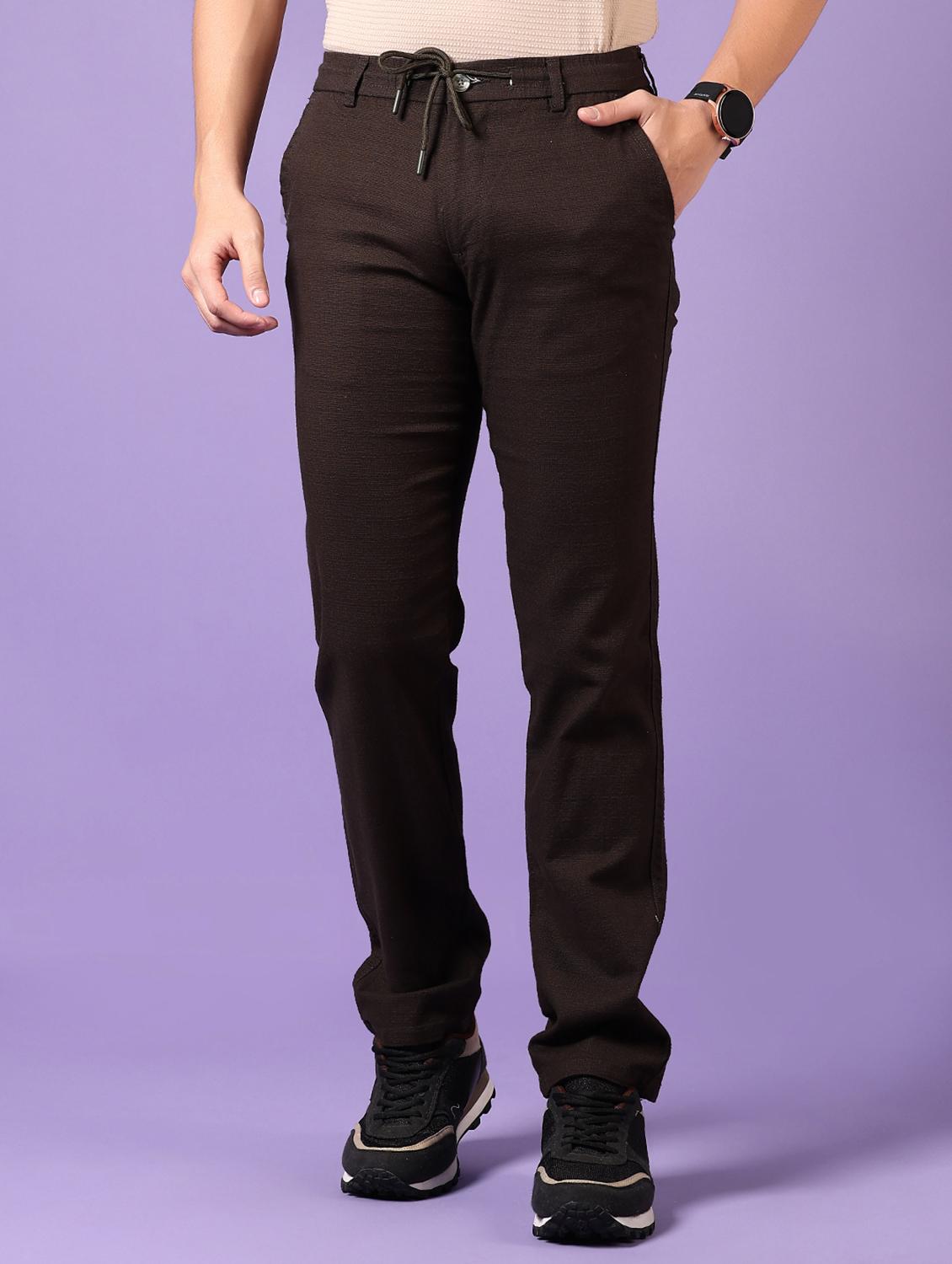 men solid flat front casual trouser - 21717971 - Zoom Image - 0