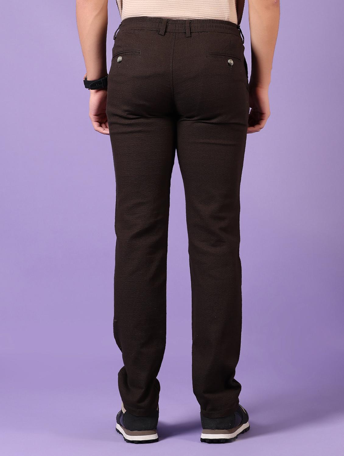 men solid flat front casual trouser - 21717971 - Standard Image - 3