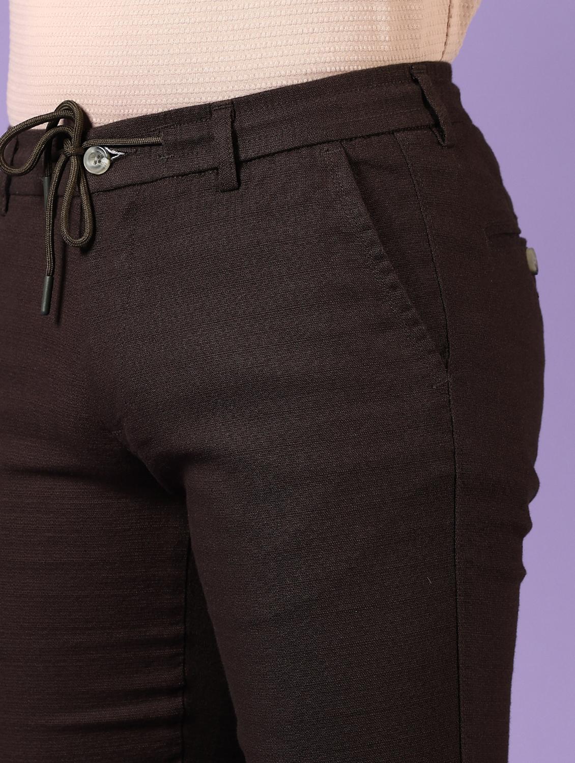 men solid flat front casual trouser - 21717971 - Standard Image - 5
