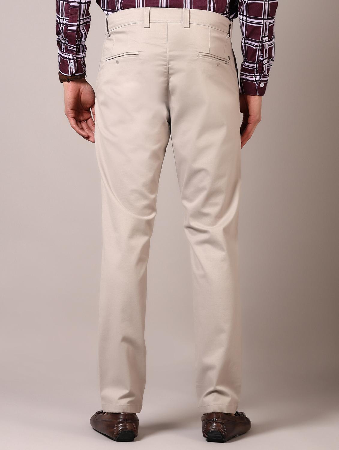 men solid flat front casual trouser - 21717972 - Standard Image - 3