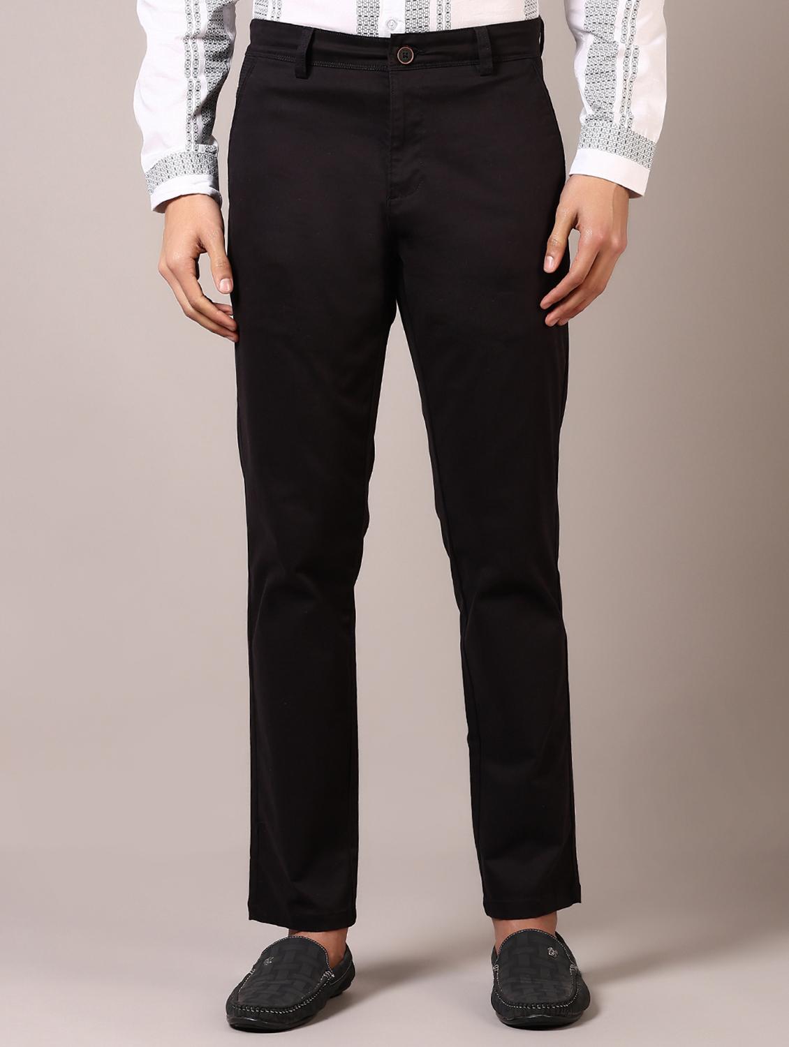 men solid flat front casual trouser - 21717974 - Zoom Image - 0