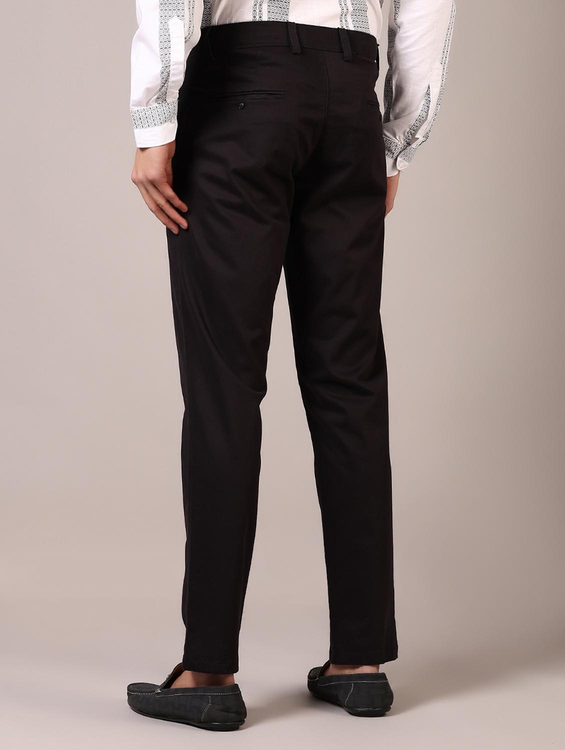 men solid flat front casual trouser - 21717974 - Standard Image - 3
