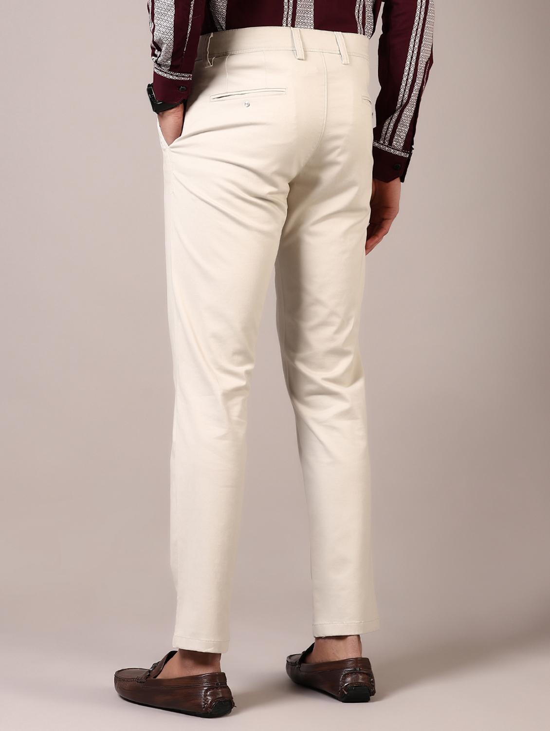 men solid flat front casual trouser - 21717975 - Standard Image - 3