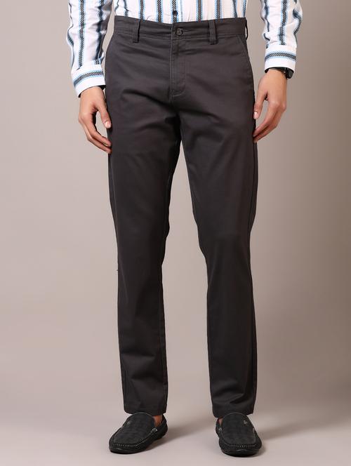 men solid flat front casual trouser - 21717976 -  Standard Image - 0