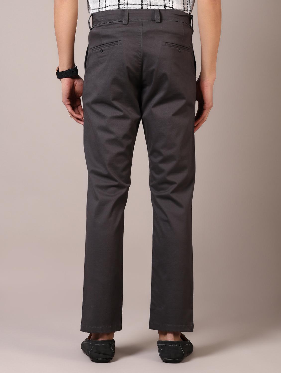 men solid flat front casual trouser - 21717978 - Standard Image - 3