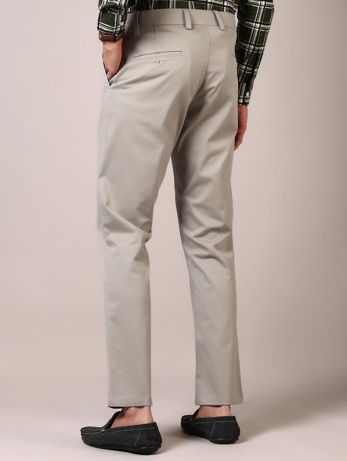 men solid flat front casual trouser - 21717979 - Standard Image - 3