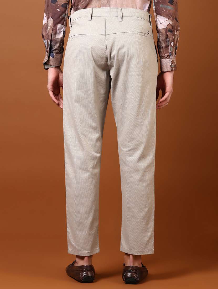 men self design chinos casual trouser - 21717984 - Standard Image - 3
