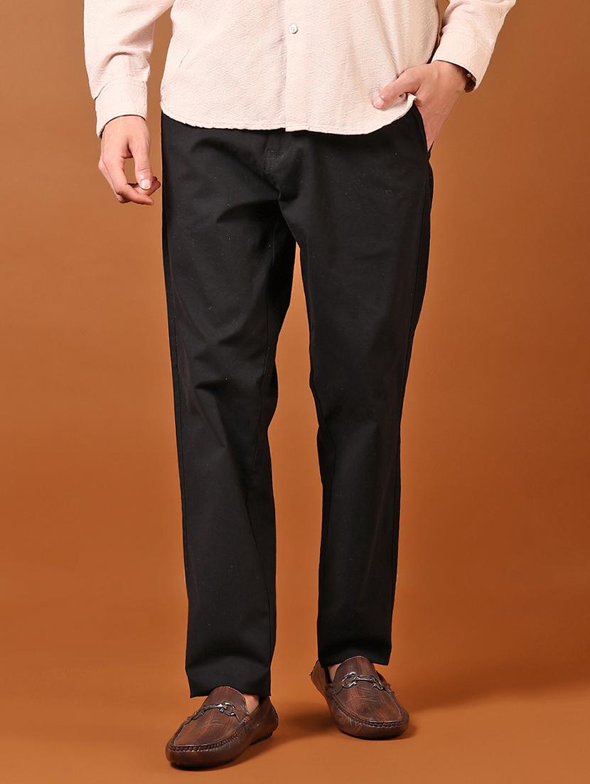 men solid flat front casual trouser - 21717987 - Standard Image - 3