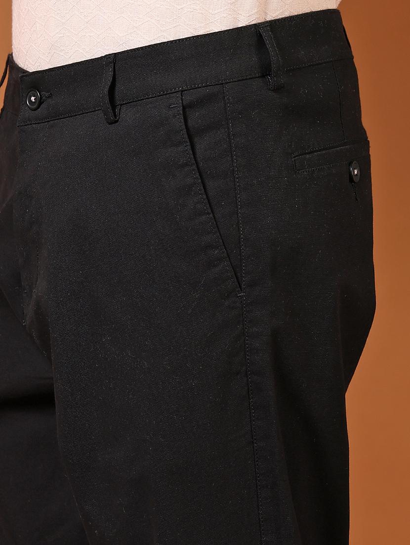 men solid flat front casual trouser - 21717987 - Standard Image - 5