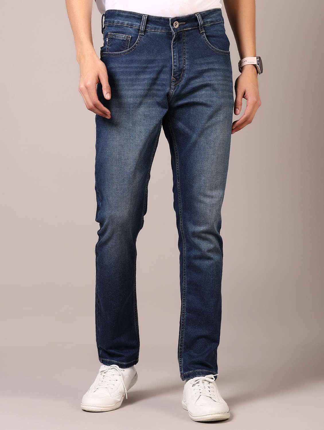 men washed mid rise jeans - 21718009 -  Zoom Image - 0
