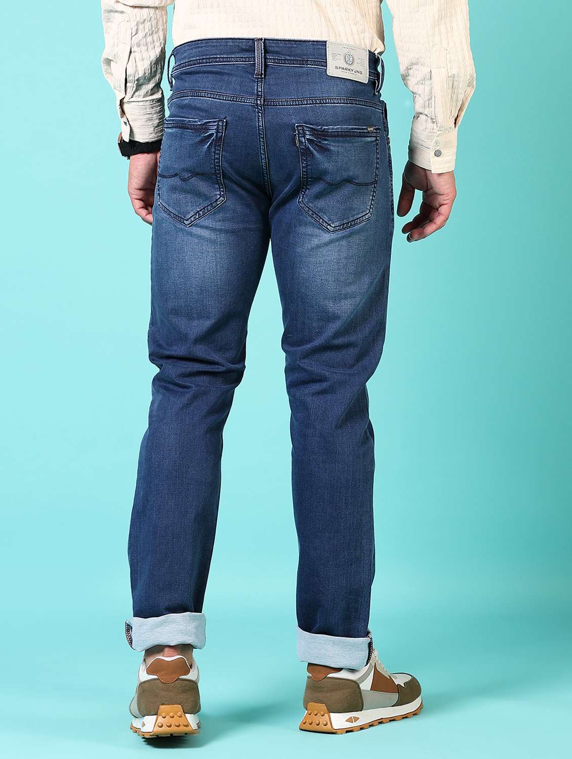Men Washed Mid Rise Jeans - 21718036 -  Standard Image - 3