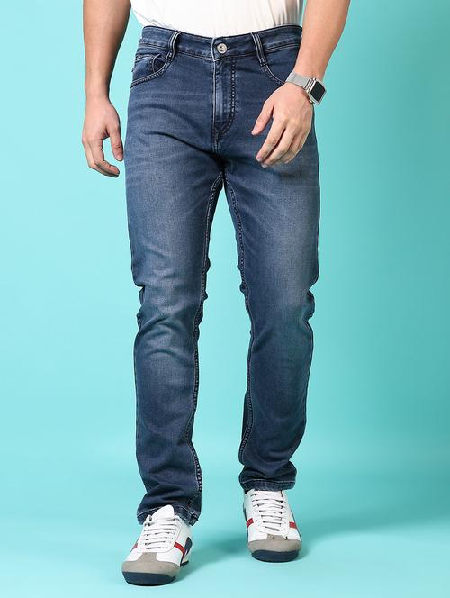 men washed mid rise jeans - 21718038 - Standard Image - 0